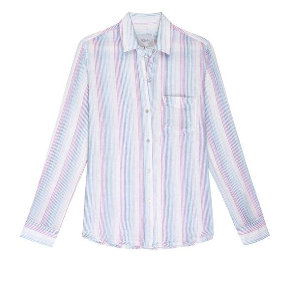 Rails Ellis Iris Gauze Long Sleeve Blouse Stripes Summer Medium - Picture 12 of 12